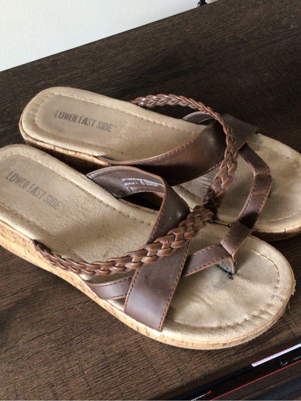 LOWER EAST SIDE Women’s Braided Brown Wedge Sandals